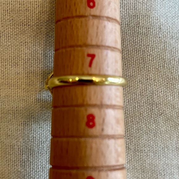 18k Gold Blue Topaz Vintage Estate Ring - Picture 14 of 16